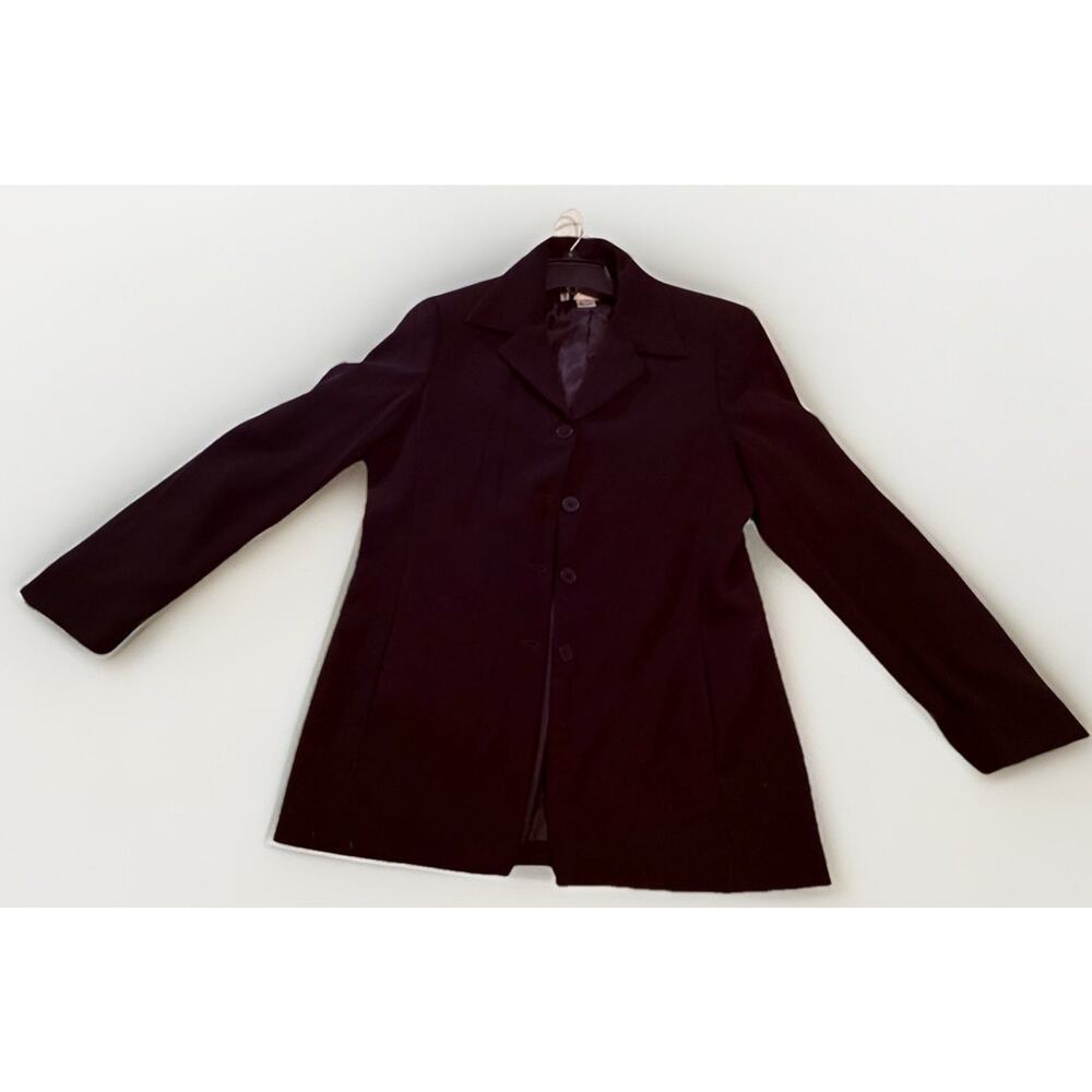 Evan-Picone Black Notch Lapel Blazer Jacket 100% Polyester Long Sleeve 12